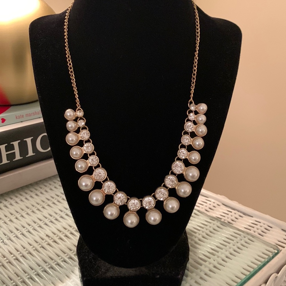 Target - Gold, Pearl and Rhinestone Statement Necklace